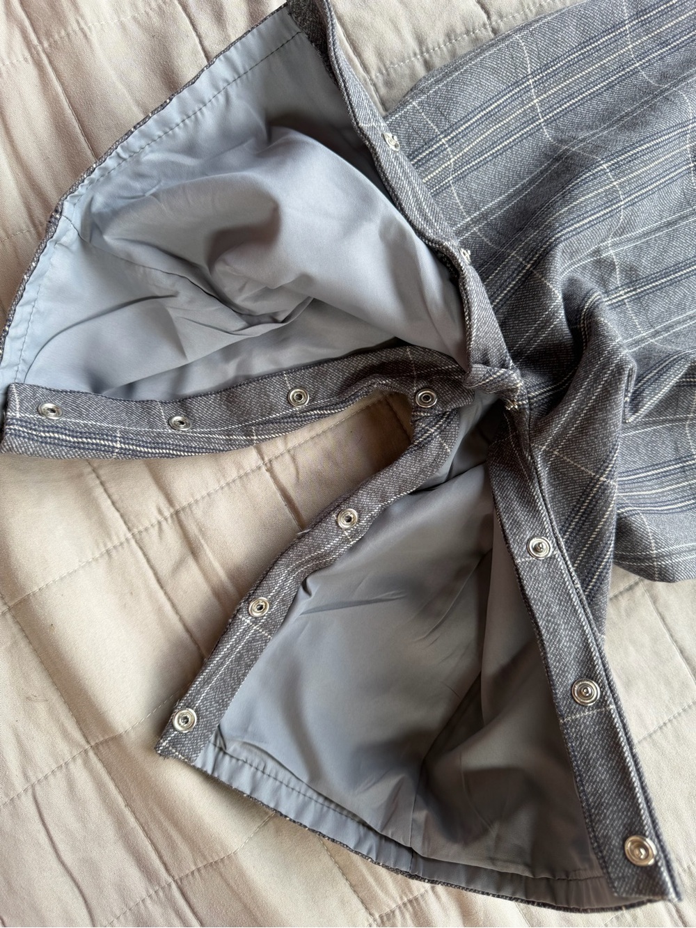 FAO Schwarz Vintage Boutique NWOT Gray Plaid Baby Overalls 9M Boy Quality Church - Picture 4 of 5